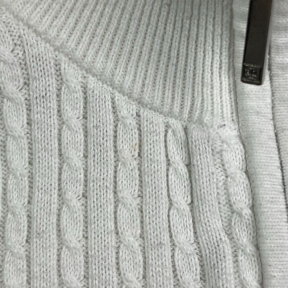 Lauren Ralph Lauren Ivory Cable-Knit Full-Zip Sweater Women's Size Petite/P - Picture 6 of 12